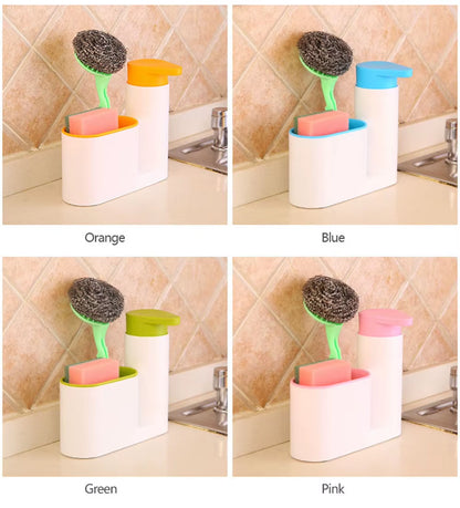 Kitchen Stoarge Rack for Cleaning Rack Washing Sponge Brush Sink Detergent Soap Dispenser Bottle Kitchen Organizer Gadgets