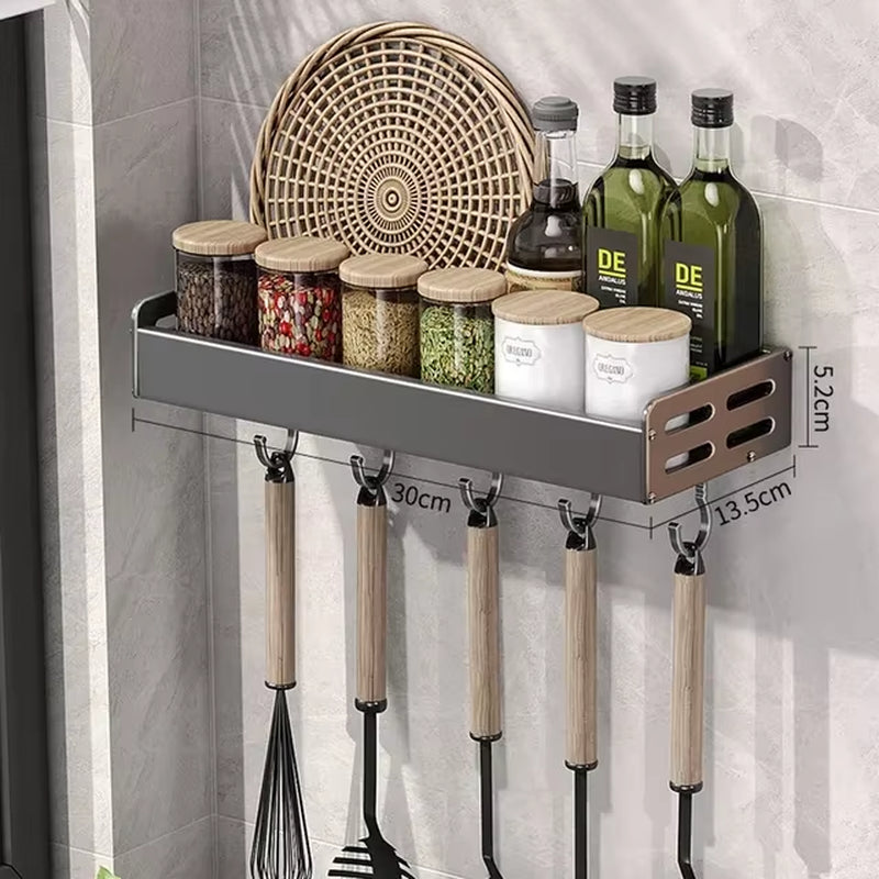 New Kitchen Storage Rack Seasoning Rack Wall-Mounted Condiment Multi-Functional Household Kitchen Organizer Storage Rack