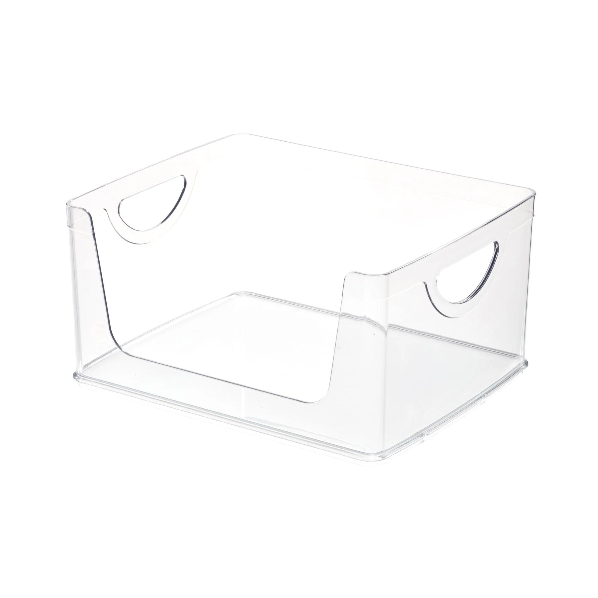 Plastic Open-Front Cabinet and Pantry Organizing Bin, Clear