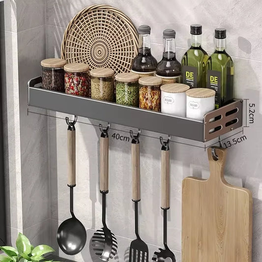 New Kitchen Storage Rack Seasoning Rack Wall-Mounted Condiment Multi-Functional Household Kitchen Organizer Storage Rack
