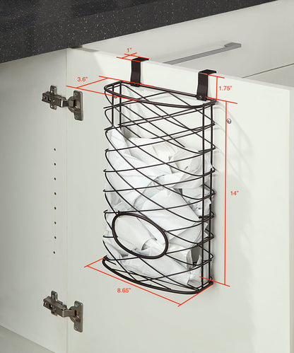 Metal over Cabinet Kitchen Storage Organizer Holder (BROWN)