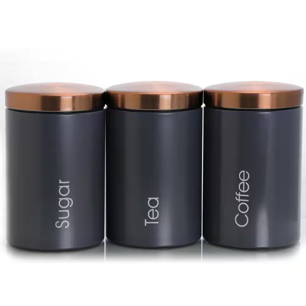 Essential Kitchen Storage 3-Piece Metal Canister Set