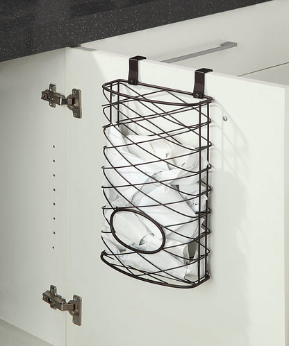 Metal over Cabinet Kitchen Storage Organizer Holder (BROWN)