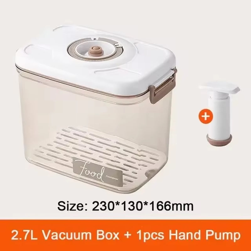 Vacuum Storage Box Sealed Grain Tank Household Fresh-Keeping Box Refrigerator Drainable Food Storage Container Kitchen Organizer