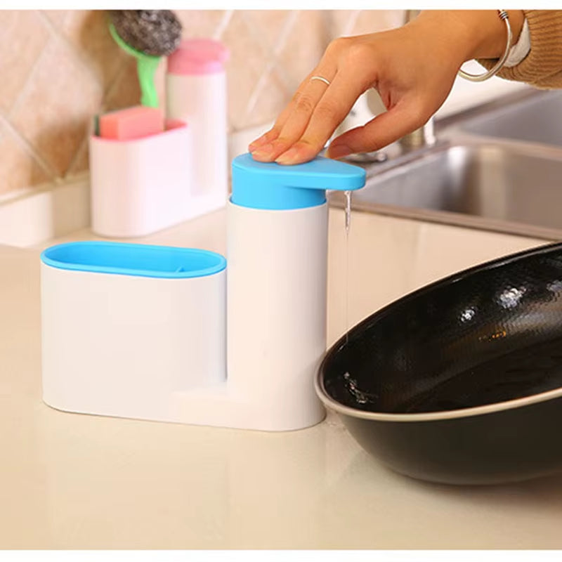 Kitchen Stoarge Rack for Cleaning Rack Washing Sponge Brush Sink Detergent Soap Dispenser Bottle Kitchen Organizer Gadgets