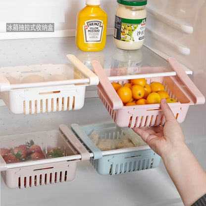 Fridge Organizer Box Multifunctional Refrigerator Preservation Pull-Out Type Classification Shelf Fresh Divider Layer Shelf
