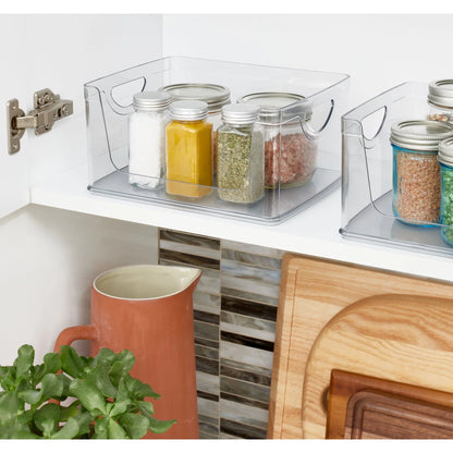 Plastic Open-Front Cabinet and Pantry Organizing Bin, Clear