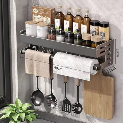 New Kitchen Storage Rack Seasoning Rack Wall-Mounted Condiment Multi-Functional Household Kitchen Organizer Storage Rack