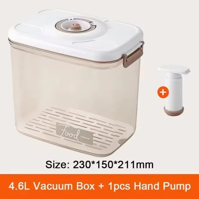 Vacuum Storage Box Sealed Grain Tank Household Fresh-Keeping Box Refrigerator Drainable Food Storage Container Kitchen Organizer