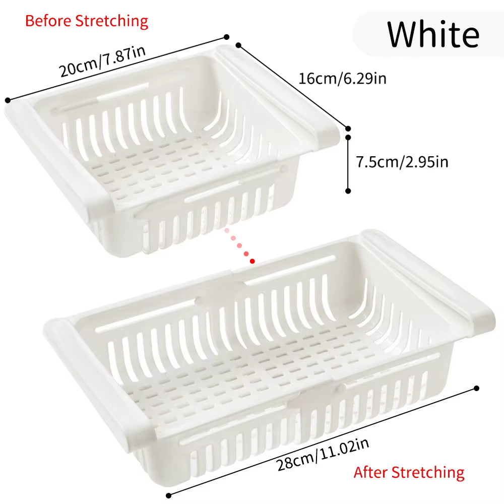 Fridge Organizer Box Multifunctional Refrigerator Preservation Pull-Out Type Classification Shelf Fresh Divider Layer Shelf