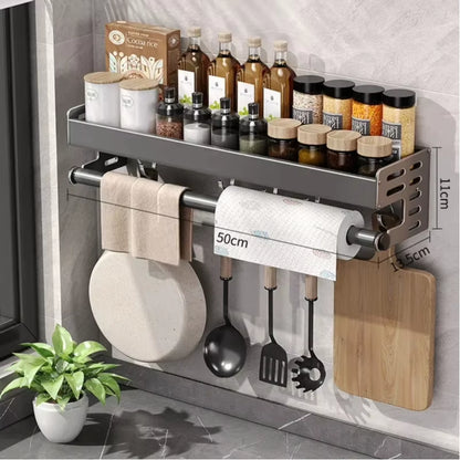 New Kitchen Storage Rack Seasoning Rack Wall-Mounted Condiment Multi-Functional Household Kitchen Organizer Storage Rack